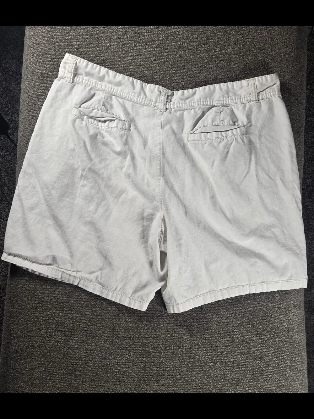 Faded Glory Light Cream Cotton Shorts with Button Waist